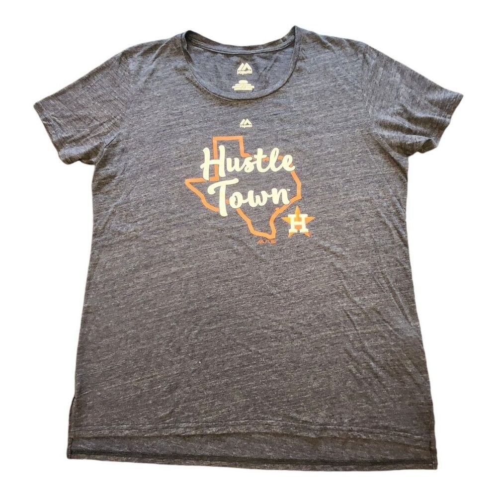 NWOT Majestic MLB‎ Houston Astros Baseball Blue T-Shirt Women's Size Large
